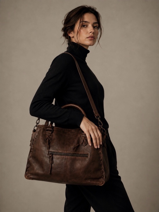 Bed Stu Handbags - Bed Stu Tote Bag Distressed Dark Brown Leather Weekender Perfect Condition # 2
